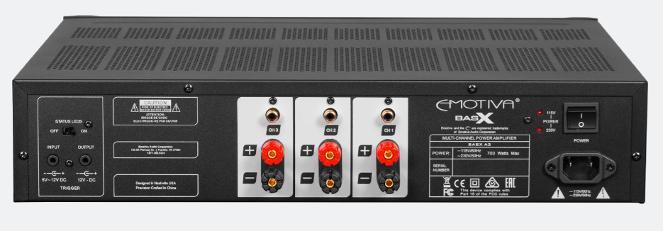 Emotiva BasX A3+ power Amplifier (3 Channel) - image 2